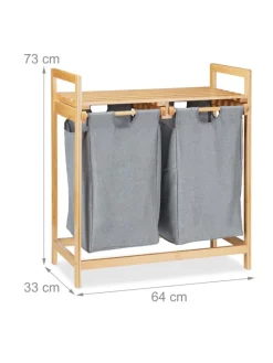 Wäschekorb 2 Fächer mit Ablage