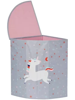 Wäschekorb "Einhorn" in Grau - (B)35 x (H)50 x (T)35 cm