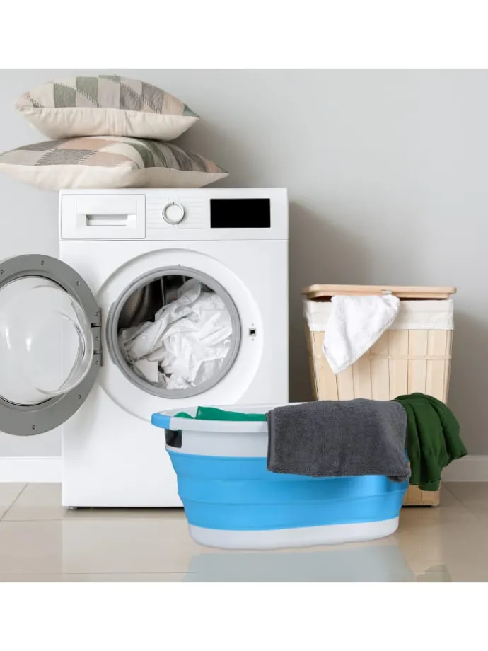 Wäschekorb "faltbar" in Blau - 36 l