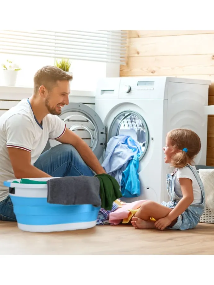 Wäschekorb "faltbar" in Blau - 36 l