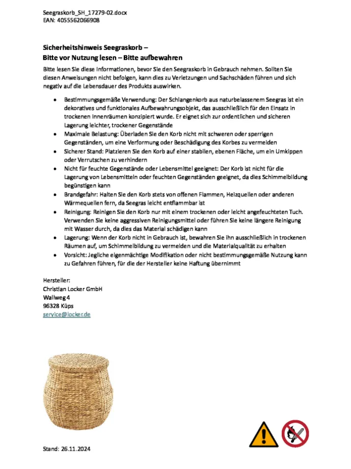 Wäschekorb HYACINTHDEC2 in Braun