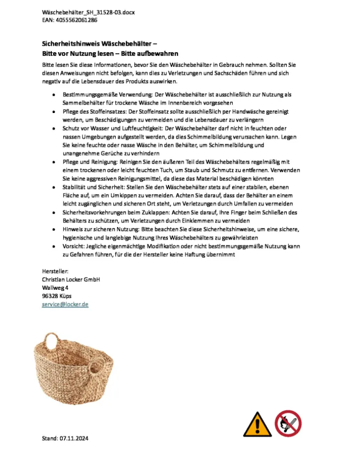 Wäschekorb HYAWASH51 in Braun