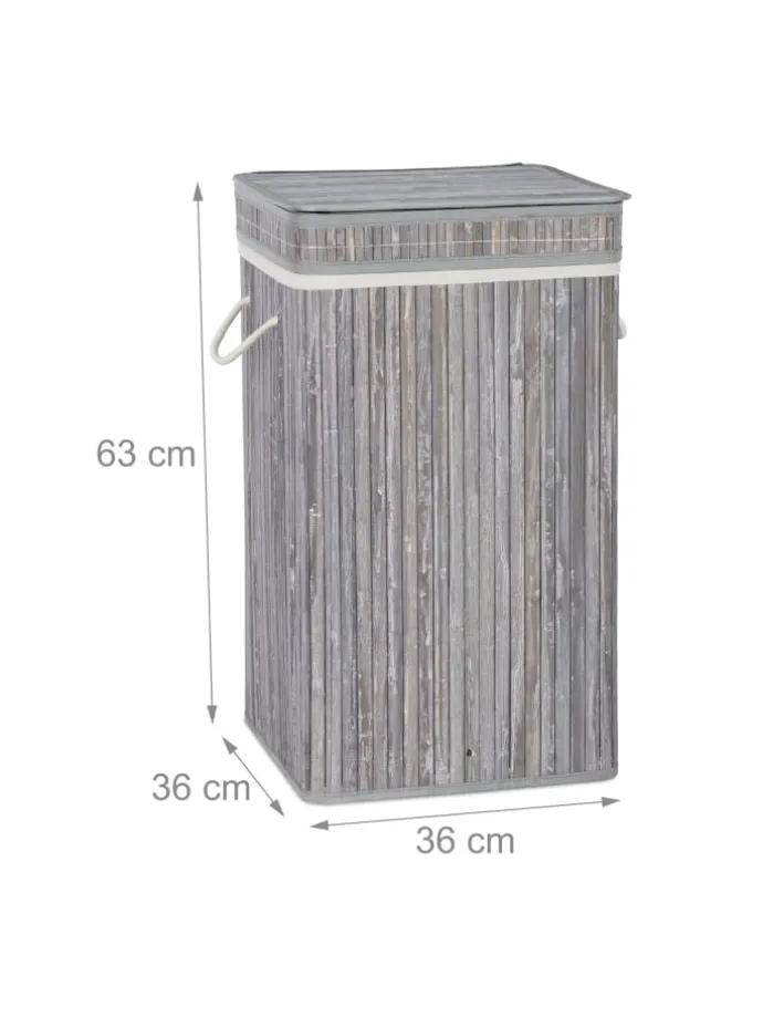 Wäschekorb in Grau - (B)36 x (H)63 x (T)36 cm