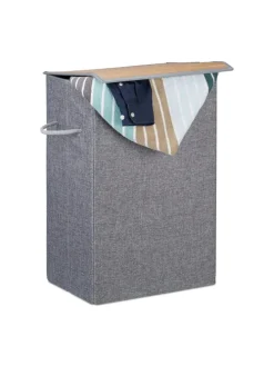 Wäschekorb in Grau - (B)40 x (H)60 x (T)30 cm