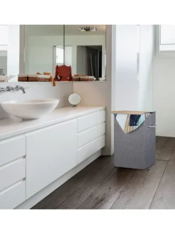 Wäschekorb in Grau - (B)40 x (H)60 x (T)30 cm