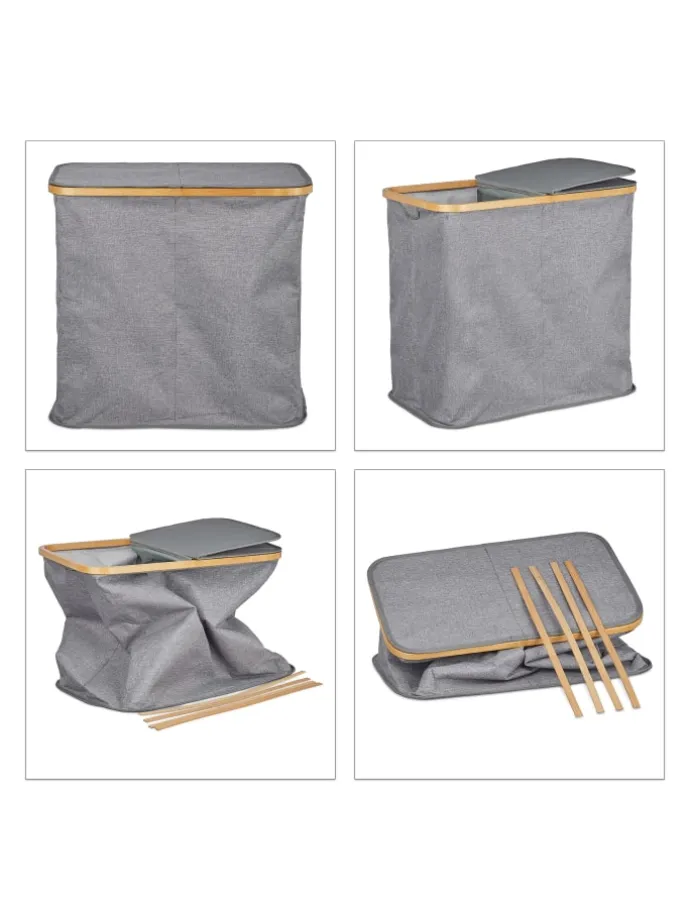 Wäschekorb in Grau - (B)54 x (H)50 x (T)33,5 cm