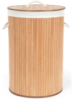 Wäschekorb in Hellbraun - (H)60 x Ø 40 cm