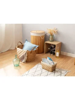 Wäschekorb in Hellbraun - (H)60 x Ø 40 cm