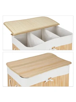 Wäschekorb in Natur - (B)62,5 x (H)62 x (T)42,5 cm