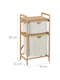 Wäschekorb in Natur/ Beige - (B)44 x (H)85 x (T)33 cm
