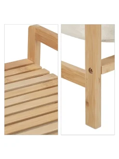 Wäschekorb in Natur/ Beige - (B)44 x (H)85 x (T)33 cm