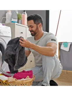 Wäschekorb in Natur/ Grau - (B)39 x (H)60 x (T)30 cm