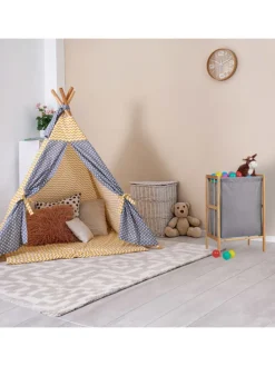 Wäschekorb in Natur/ Grau - (B)39 x (H)60 x (T)30 cm