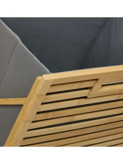 Wäschekorb in Natur/ Grau - (B)88 x (H)95 x (T)33 cm