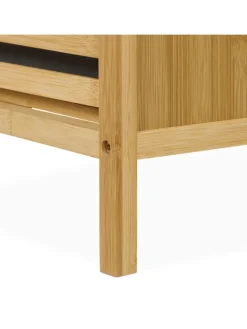 Wäschekorb in Natur/ Grau - (B)88 x (H)95 x (T)33 cm