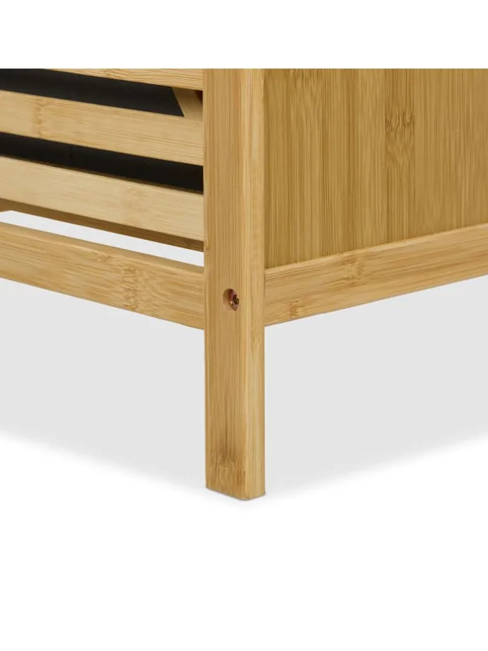 Wäschekorb in Natur/ Grau - (B)40 x (H)120 x (T)33 cm