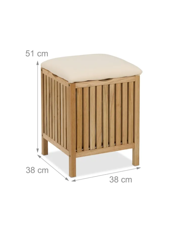 Wäschekorb in Natur/ Weiß - 30 l