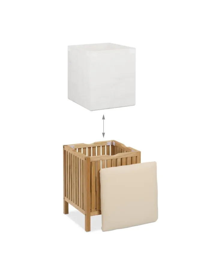 Wäschekorb in Natur/ Weiß - 30 l