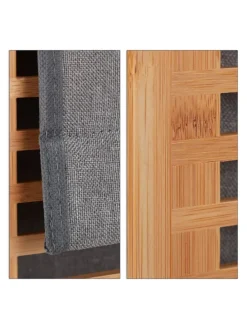 Wäschekorb in Natur/Grau - (B)40 x (H)60 x (T)35 cm