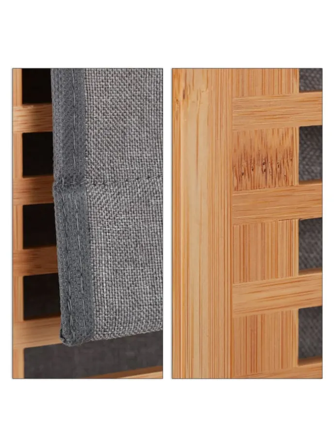 Wäschekorb in Natur/Grau - (B)40 x (H)60 x (T)35 cm