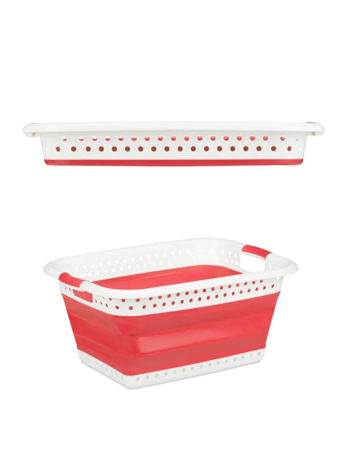 Wäschekorb in Rot - (B)61 x (H)27 x (T)45,5 cm