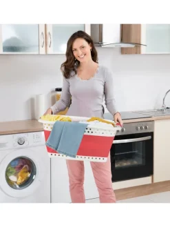 Wäschekorb in Rot - (B)61 x (H)27 x (T)45,5 cm