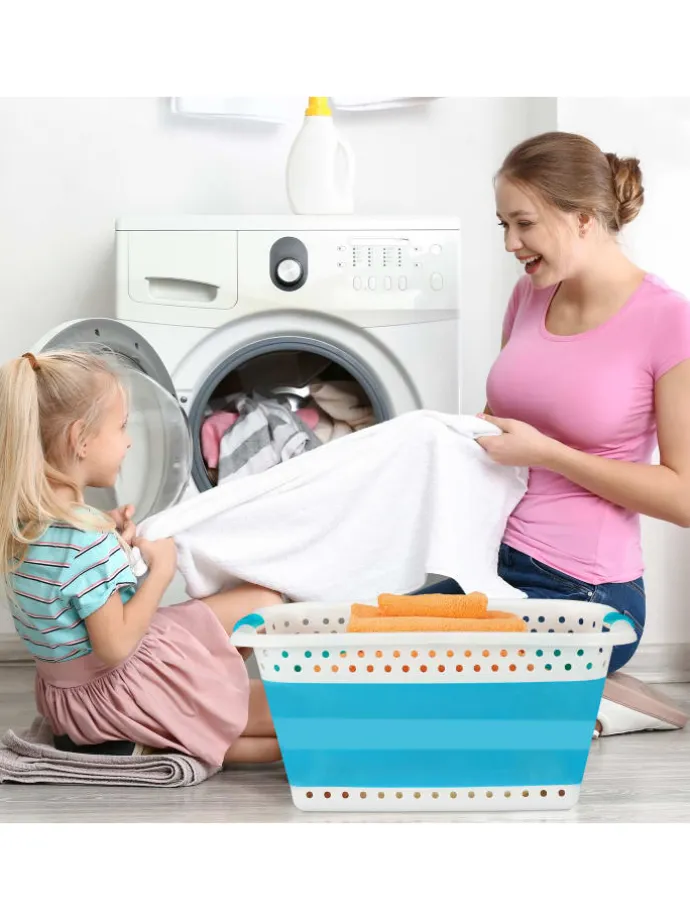 Wäschekorb in Rot - (B)61 x (H)27 x (T)45,5 cm