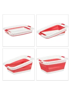 Wäschekorb in Rot - (B)61 x (H)27 x (T)45,5 cm