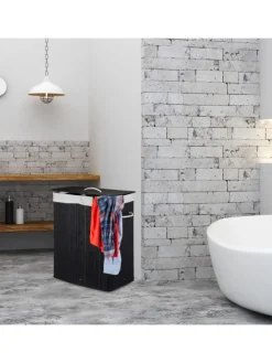 Wäschekorb in Schwarz - (B)40 x (H)60 x (T)30 cm