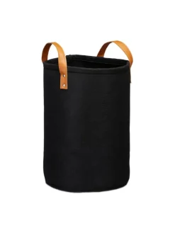 Wäschekorb in Schwarz - (H)45 x Ø30 cm