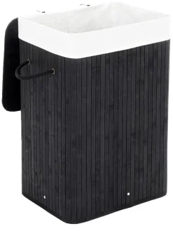 Wäschekorb in Schwarz/ Weiß - (B)40 x (H)60 x (T)30 cm