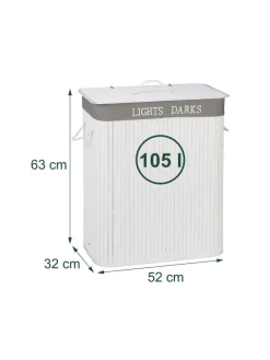 Wäschekorb in Weiß - (B)52 x (H)63 x (T)32 cm