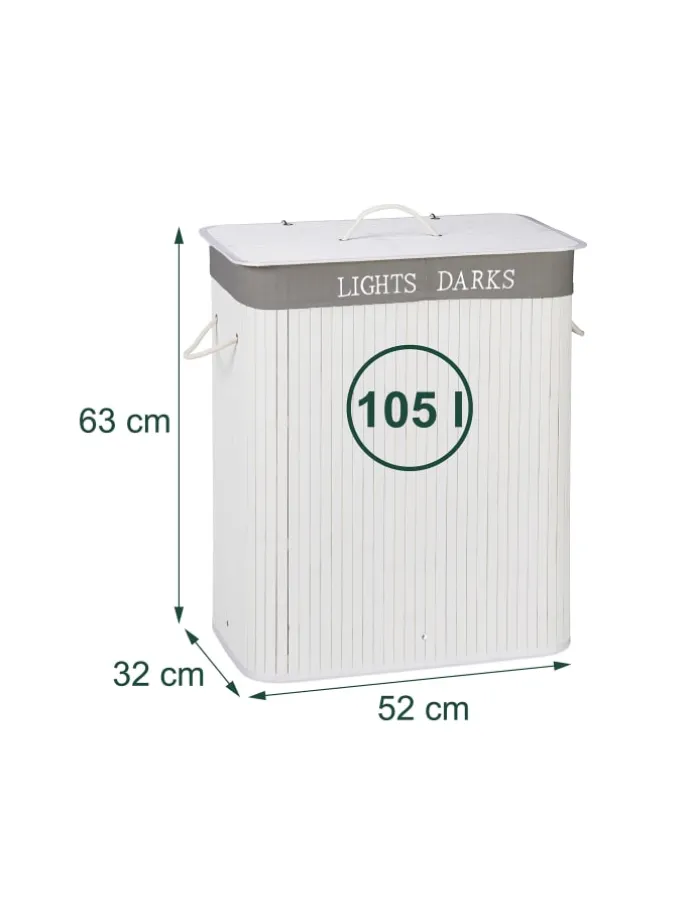 Wäschekorb in Weiß - (B)52 x (H)63 x (T)32 cm