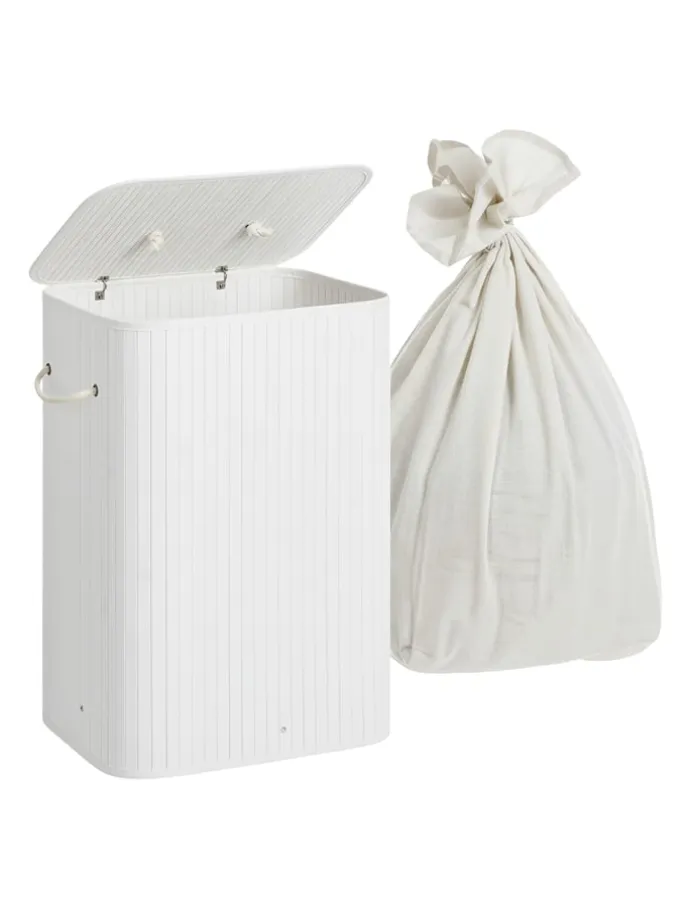 Wäschekorb in Weiß - (B)40 x (H)60 x (T)30 cm