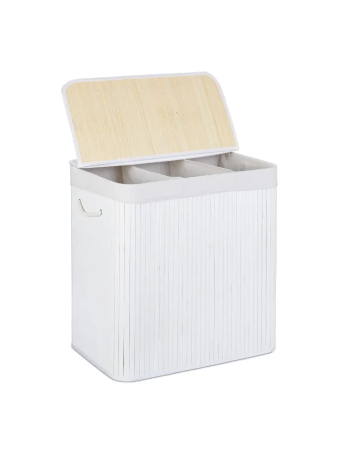 Wäschekorb in Weiß - (B)62,5 x (H)62 x (T)42,5 cm