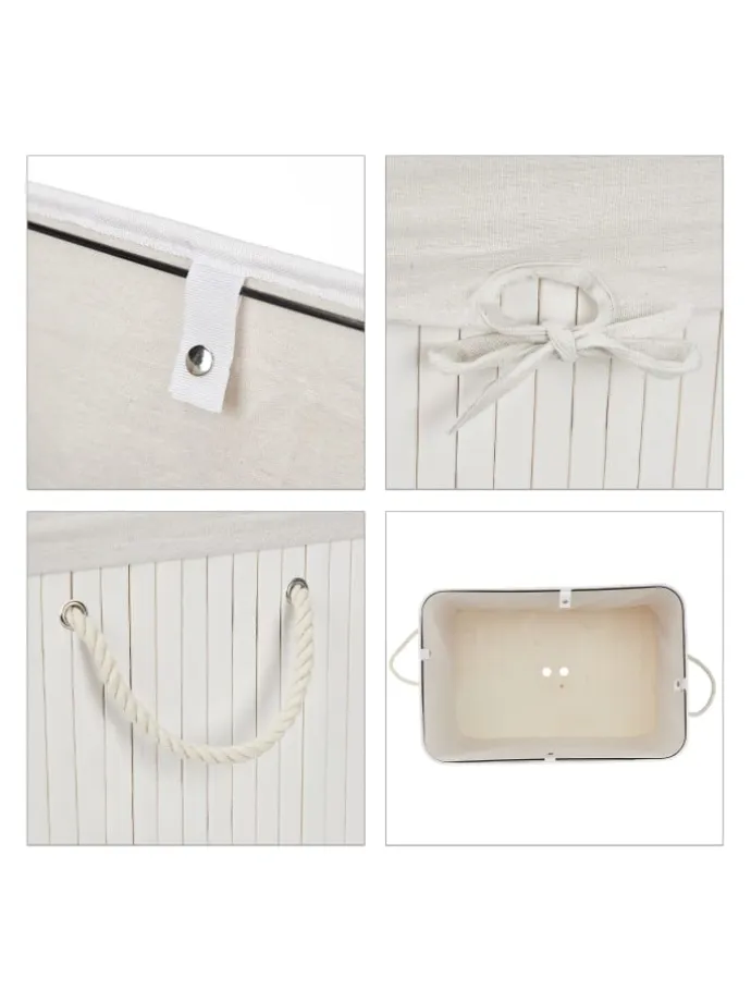 Wäschekorb in Weiß - (B)62,5 x (H)62 x (T)42,5 cm