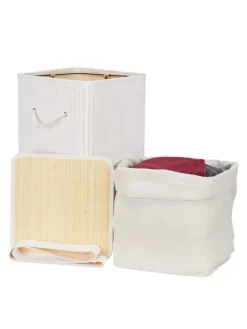 Wäschekorb in Weiß - (B)36 x (H)63 x (T)36 cm