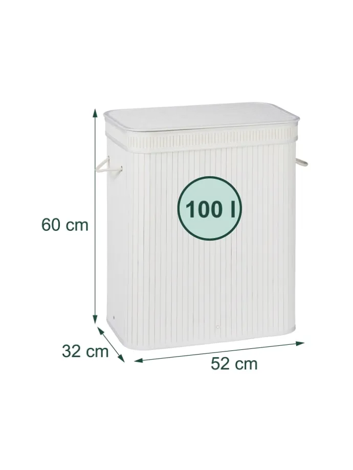 Wäschekorb in Weiß - (B)52 x (H)60 x (T)32 cm