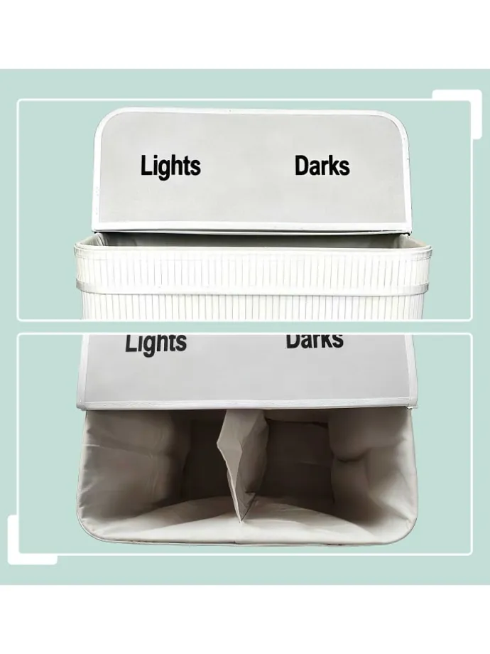 Wäschekorb in Weiß - (B)52 x (H)60 x (T)32 cm