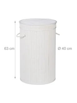 Wäschekorb in Weiß - (H)63 x Ø40 cm