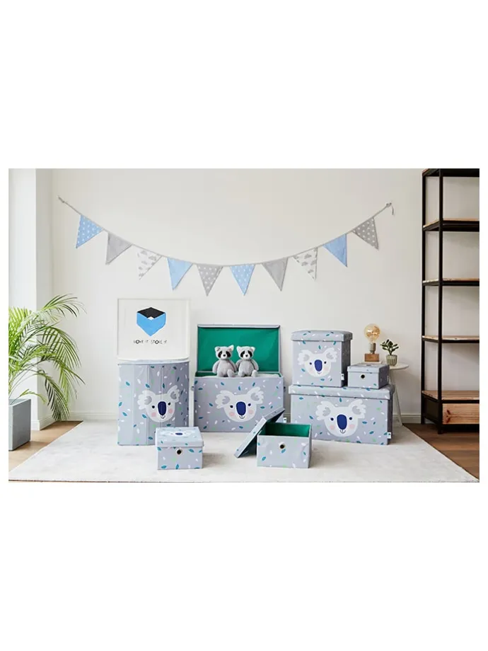 Wäschekorb "Koala" in Grau - (B)35 x (H)50 x (T)35 cm