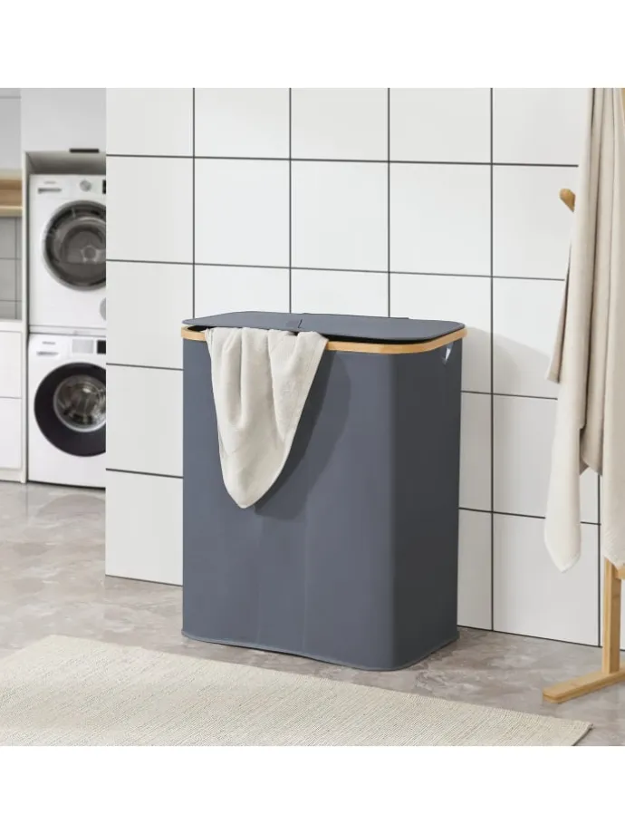 Wäschekorb Rusko in Grau (H)69cm (B)57cm (T)37cm (V)140l