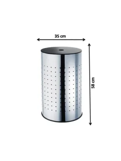 Wäschekorb STEELWASH55 in Silber