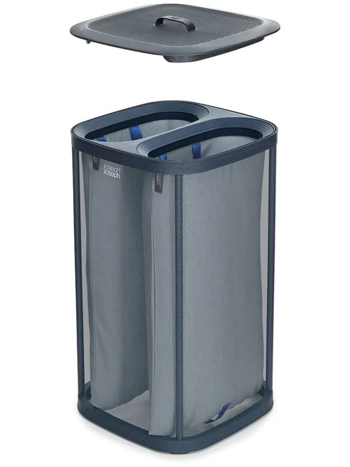 Wäschekorb "Tota" in Schwarz - 2x 30 l