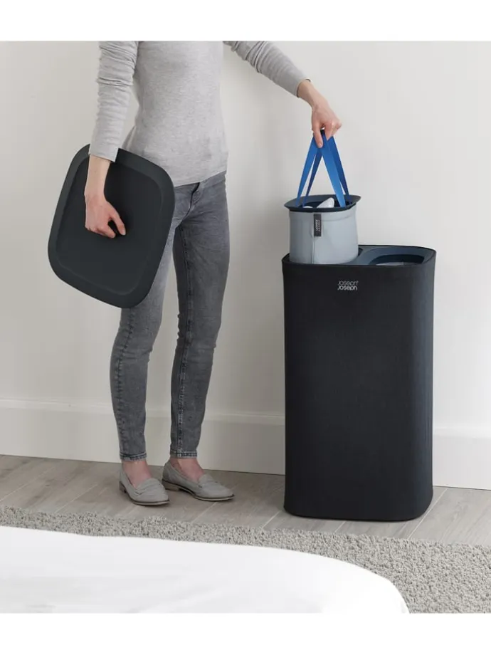 Wäschekorb "Tota" in Schwarz - 2x 30 l