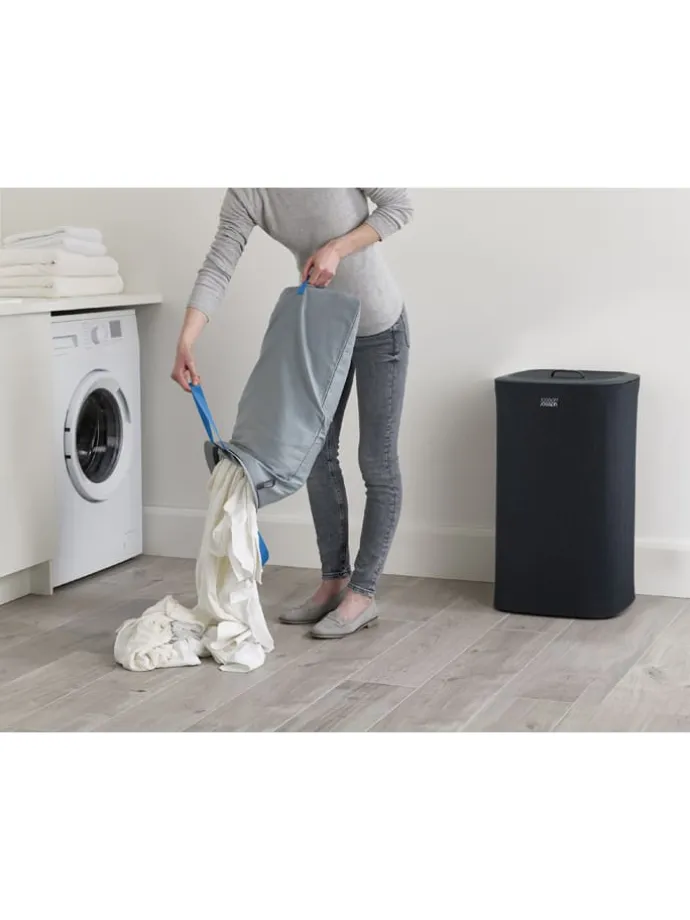 Wäschekorb "Tota" in Schwarz - 2x 30 l