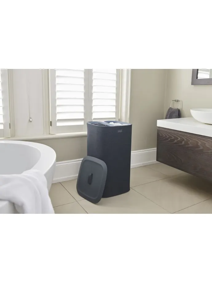 Wäschekorb "Tota" in Schwarz - 2x 30 l