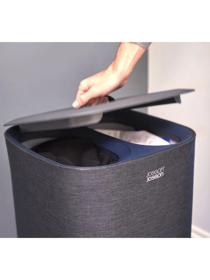 Wäschekorb "Tota" in Schwarz - 2x 30 l