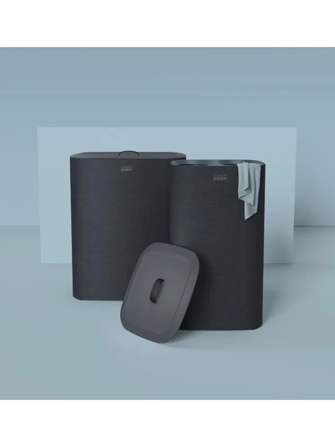 Wäschekorb "Tota" in Schwarz - 2x 45 l