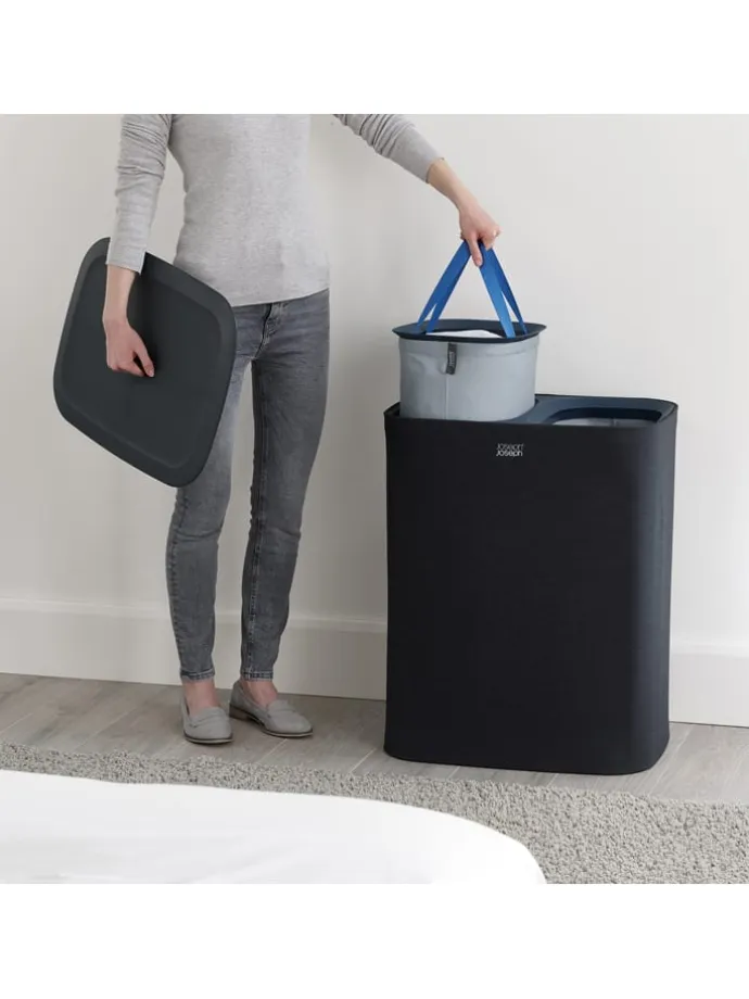 Wäschekorb "Tota" in Schwarz - 2x 45 l